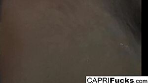 capri cavanni teases wet pussy and big tits close up