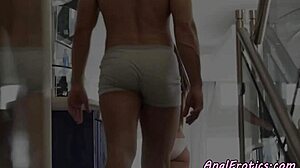 Glamorous european beauty bent over in stockings for classy anal passion and release