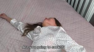 stepmom in heels and skirt gets fucked doggystyle after party creampie closeup