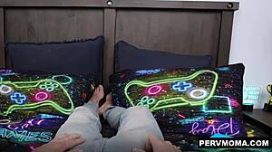 stepmom jessica aaren milf jumps on stepson rion king's big cock eagerly