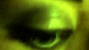 Brunette babe dances erotically stripping clothes in sexy glamour show!