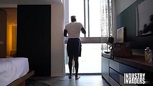 Petite big titty slut deepthroats huge black cock for messy cumshot