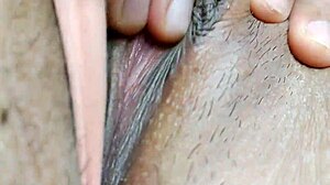 Babe spreads wide for intense closeup pussy masturbation explosion