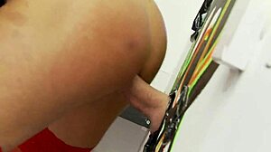 Kerry Louise Fingers Anal Gloryhole Shaved Pussy While Deepthroating Monster Cocks in Fishnets Heels