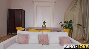 Sophia Burns' glasses slip as Freddy pounds her tight asshole