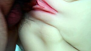 Spread wide legs fuck cute doll's big pussy closeup