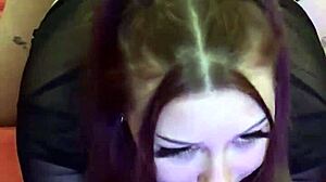 cutie brunette teases her pretty face right by my massive throbbing cock