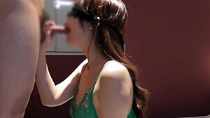 whoa homemade busty japanese gf in lingerie strokes and sucks till cumshot 💦