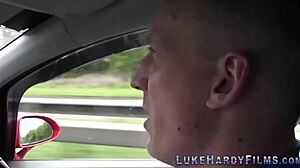 Inked british milf tugs and sucks monster cock hungrily