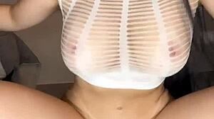 this horny latina plays with her fave dildo till she squirts