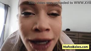 Busty blonde teen Chloe Rose teases Charles Dera before sliding him into her slick warmth