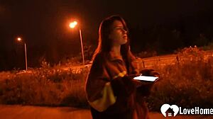 girlfriend teases then sucks my big cock outdoors in public