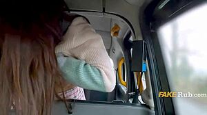 hot student in stockings rides my huge cock for free taxi ride