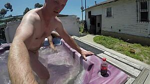 Naked Dayanara Gags on Cock in Hot Tub!