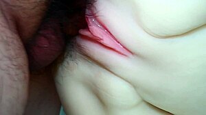 Spread wide legs fuck cute doll's big pussy closeup