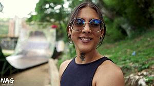 hey i spot this thick czech milf flashing her huge ass at the public park during our casual interview