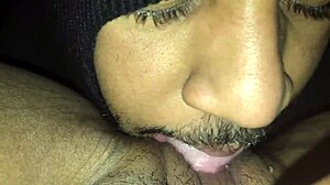 Masked Ebony Queen Squirts Monster Clit Gushers from Nasty Pussy Pounding Part 1