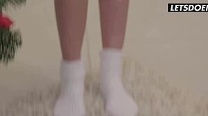 Bailey Ryder And Lena Love Feel Christmas Passion In Lesbian Kisses And Licks