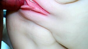 Spread wide legs fuck cute doll's big pussy closeup