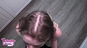 Boss Creampies Babysitter Sunny Daze's Wet Hairy Pussy in Kitchen