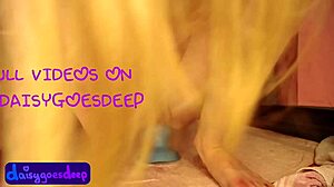 skinny blonde's tight ass hides shocking blue depths begging for anal toy invasion