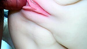 Spread wide legs fuck cute doll's big pussy closeup