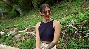 hey i spot this thick czech milf flashing her huge ass at the public park during our casual interview