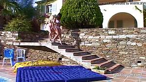 what happens when 5 chubby british milfs go wild on holiday orgy?