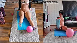 Naughty Milf Spreads Big Ass in Naked Yoga Workout - Dare to Watch!