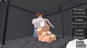 Adorable big tit blonde bunny sucks and fucks my cock game style