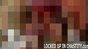 Imagine your puny dick locked tight in bondage while she teases with toys and femdom pov control.