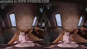 blonde bride in wedding dress gives pov handjob blowjob shaved pussy in dark room vr 😘💍