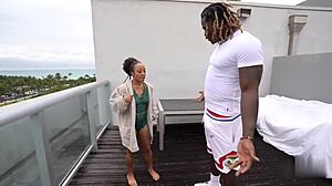 Ebony Dicksucker Mena Carlisle Swallows Stepbrother's Massive Dick