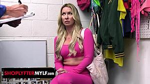 uhh broke yoga milf caught shoplifting bends over for rough office pounding