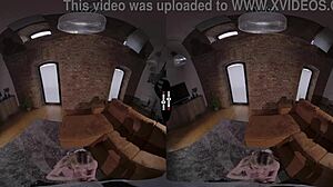 blonde bride in wedding dress gives pov handjob blowjob shaved pussy in dark room vr 😘💍