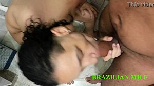 Half-sister's lesbian but craves monster cock anal in red sheer.