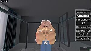 Adorable big tit blonde bunny sucks and fucks my cock game style