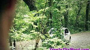 deepthroating teen gets face fucked rough then facial cumshot