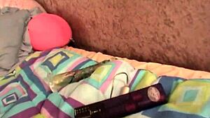 Devon slips into sheer stockings to ride glass dildo deep before intense face fuck and swallow