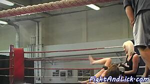 Hot European Babes Wrestle Licking Shaved Pussies!