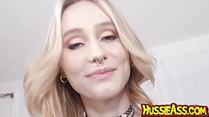 Can this green-eyed 22-year-old blonde petite babe handle 12 inches of bbc deep in her tight oiled ass doggystyle?