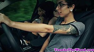 deepthroating teen gets face fucked rough then facial cumshot