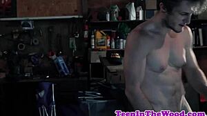 deepthroating teen gets face fucked rough then facial cumshot