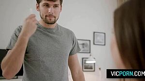 hot brunette stepsis jenny fer blows and rides stepbro hard