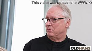 Oldhans drills juicy milf real estate agent's shaved pussy