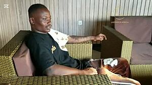 Suggestive Ebony Goddess Teases With Natural Tits In Exclusive Bar