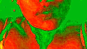 Exotic Colombian brunette flashes dildo pleasure face as pussy gets licked wildly