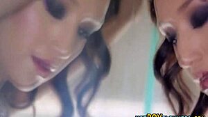 she gags on that monster cock while her friend chokes her deep