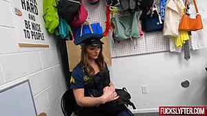 Sexy Petite Cop Steals Then Gets Fucked Hardcore Deepthroat Office At Work!