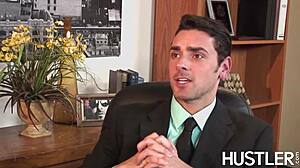 What happens when Latina Adrianna Luna bends over at the principal's office?